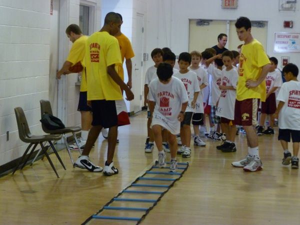 Team huddle during league play
